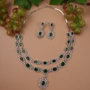 Cubic zirconia emerald necklace, Long Necklacs