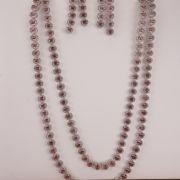 Elegant 2 layer long Neckset with Earring