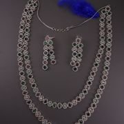 Elegant 2 layer long Neckset with Earring