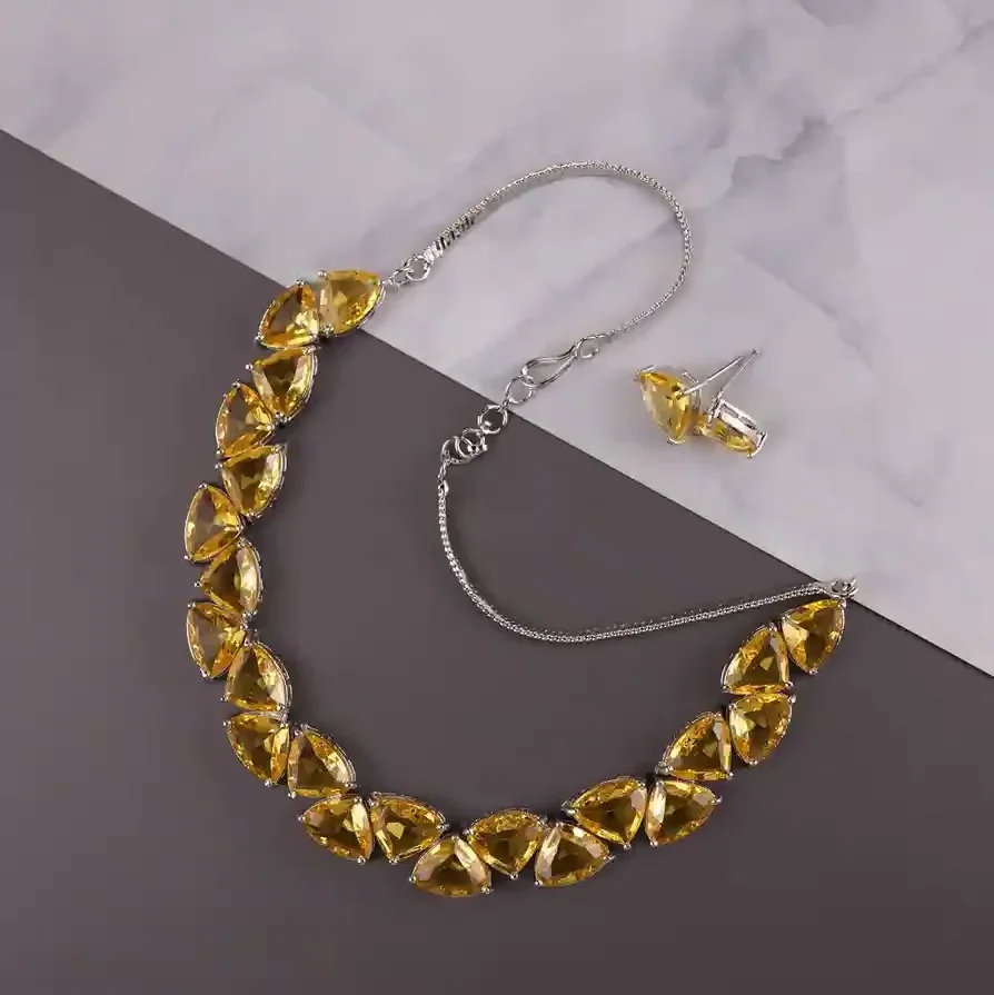 Ryalla Set with earrings-Yellow