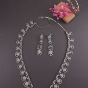 One layer silver Finish AD long neckset