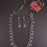 One layer silver Finish AD long neckset