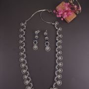 One layer silver Finish AD long neckset