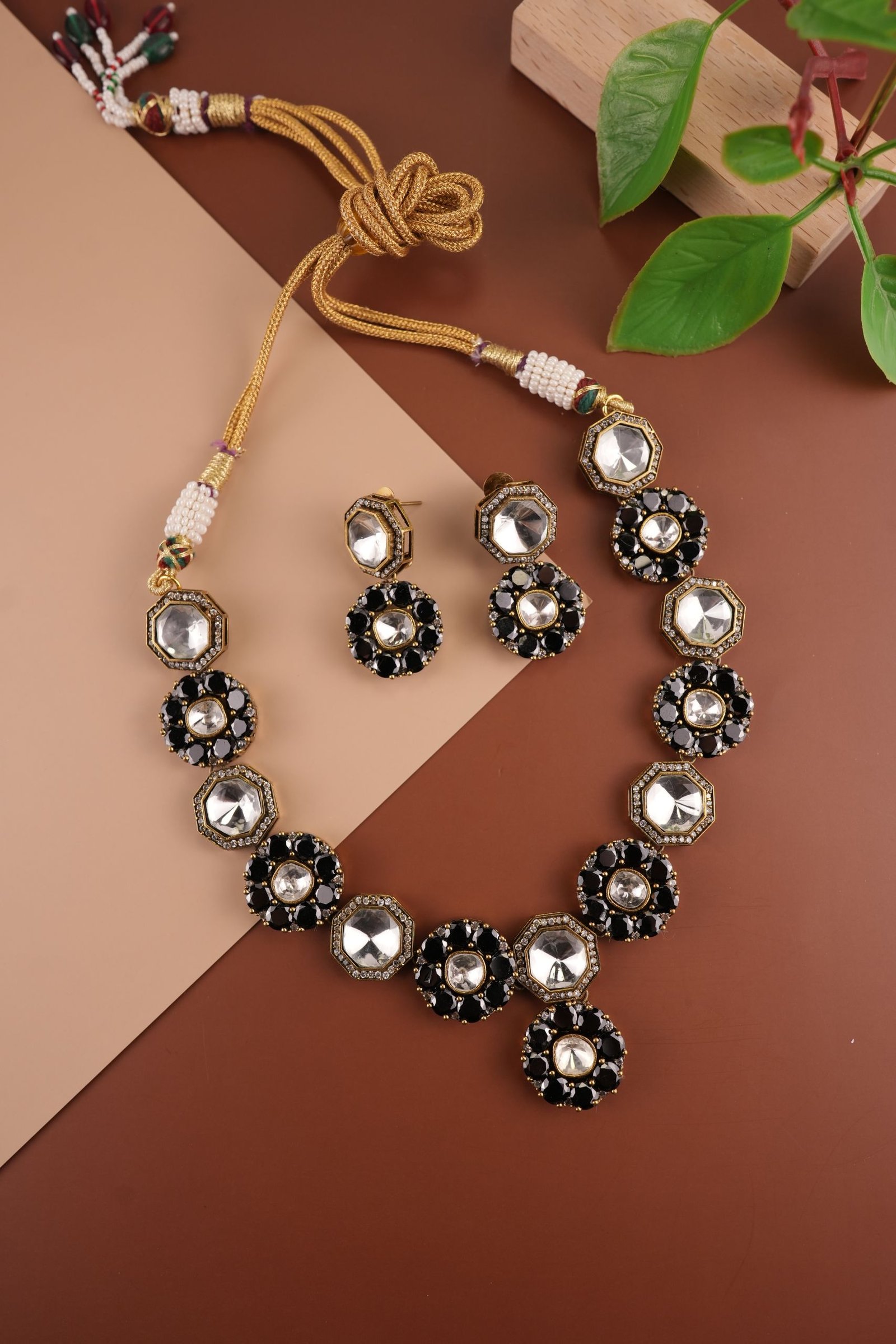 Gold Plated Polki shape Choker