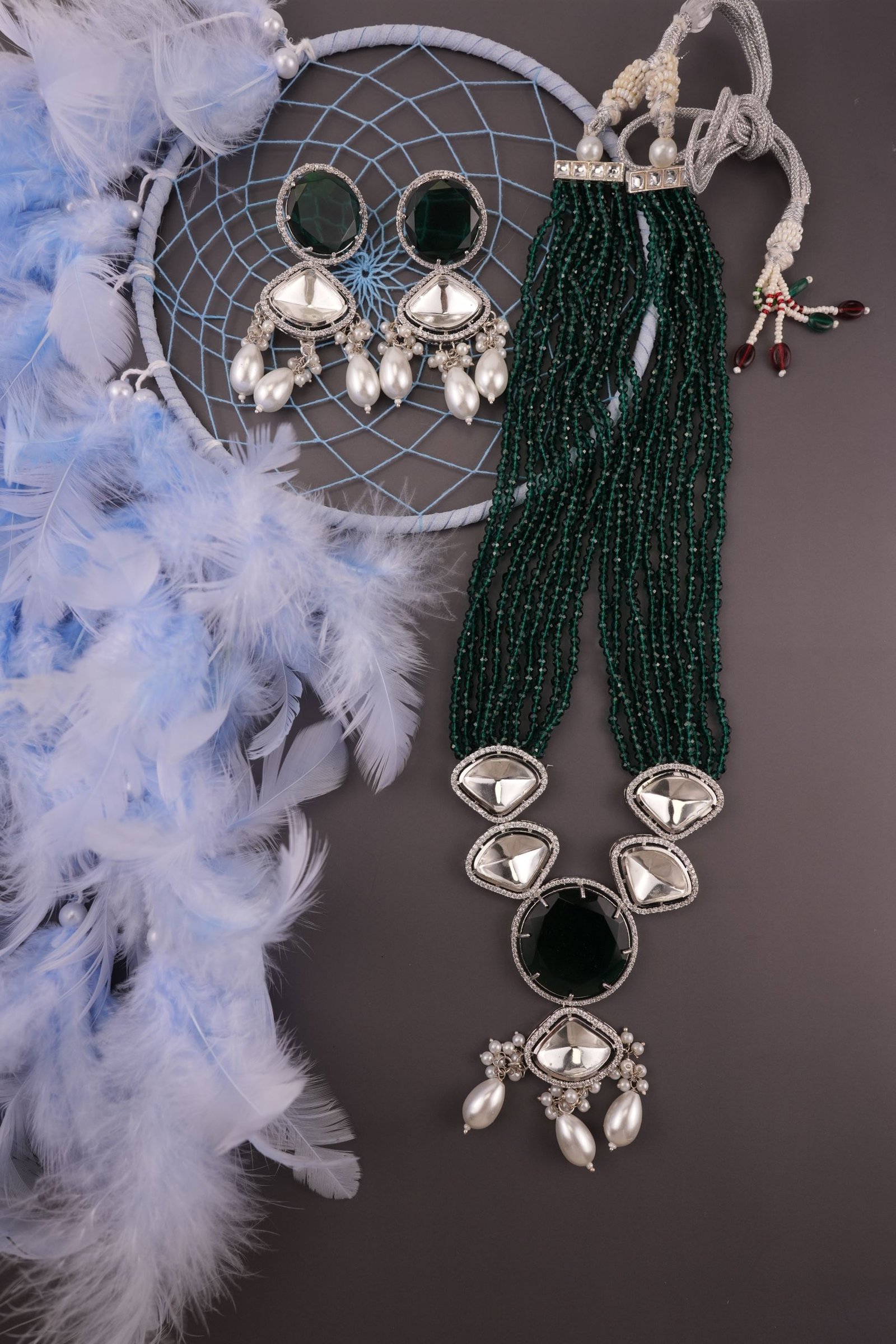 AD Diamond and beads Neck set
