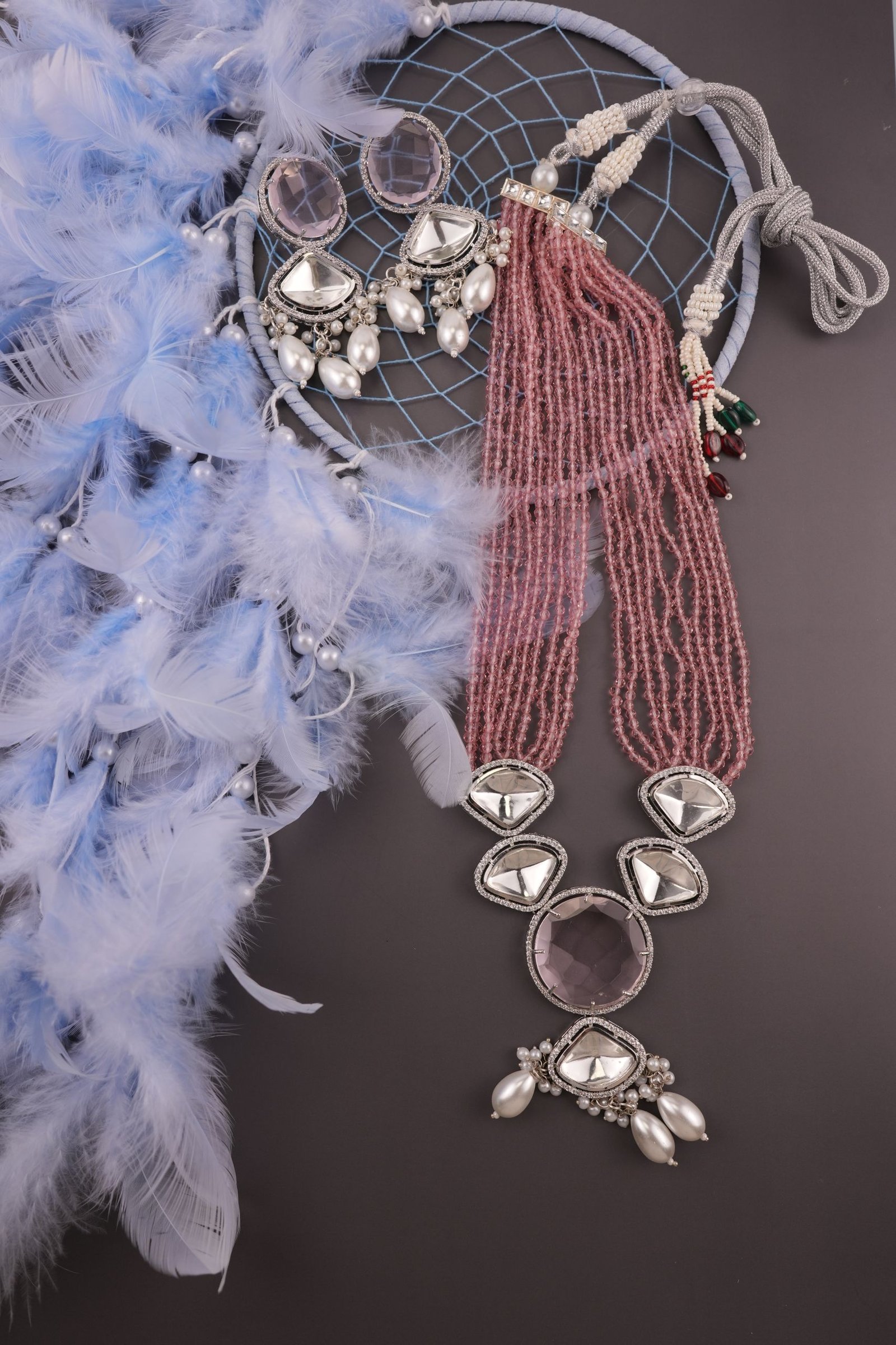 AD Diamond and beads Neck set