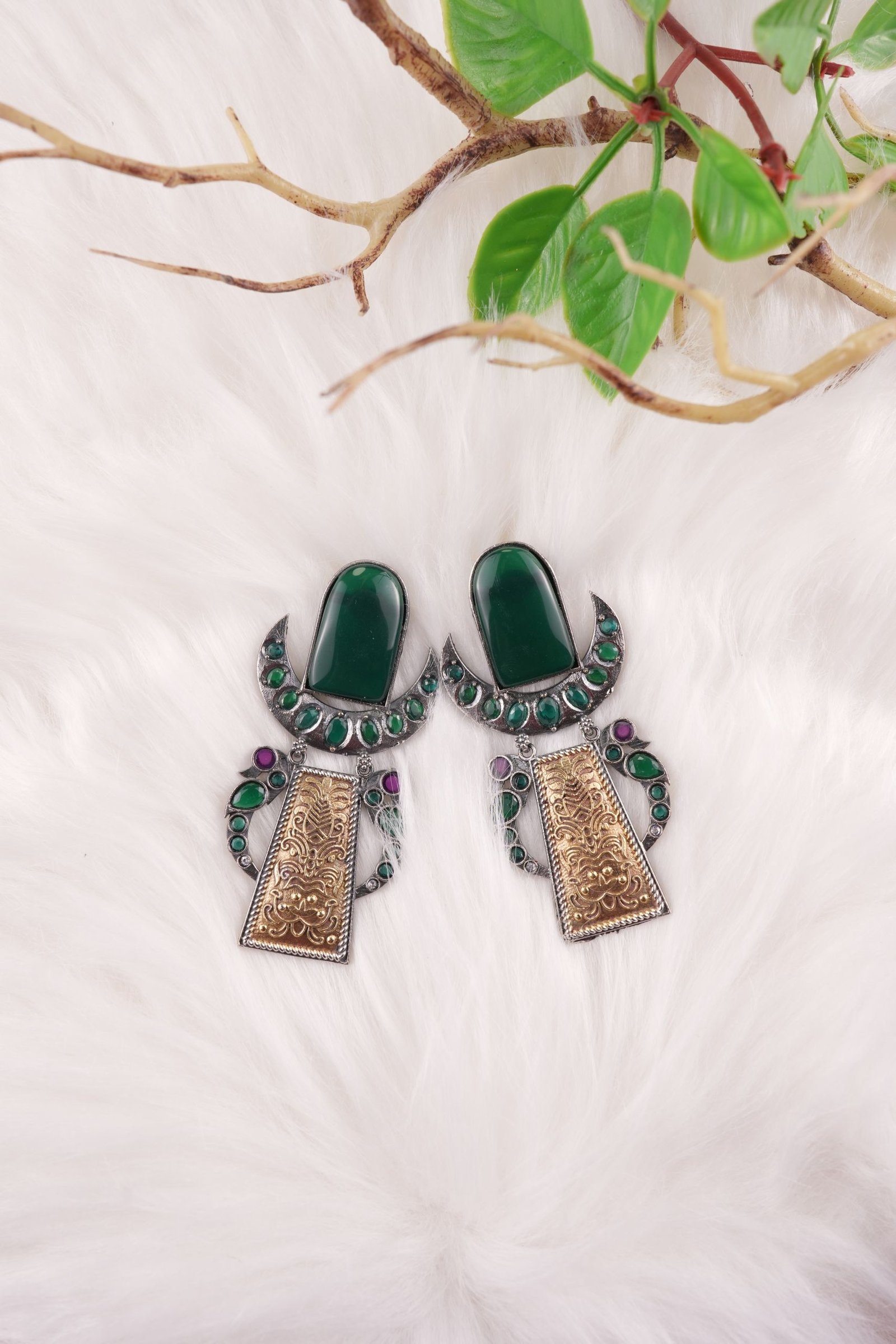 Beautiful TWO TONE OXIDISESD EARRINGS