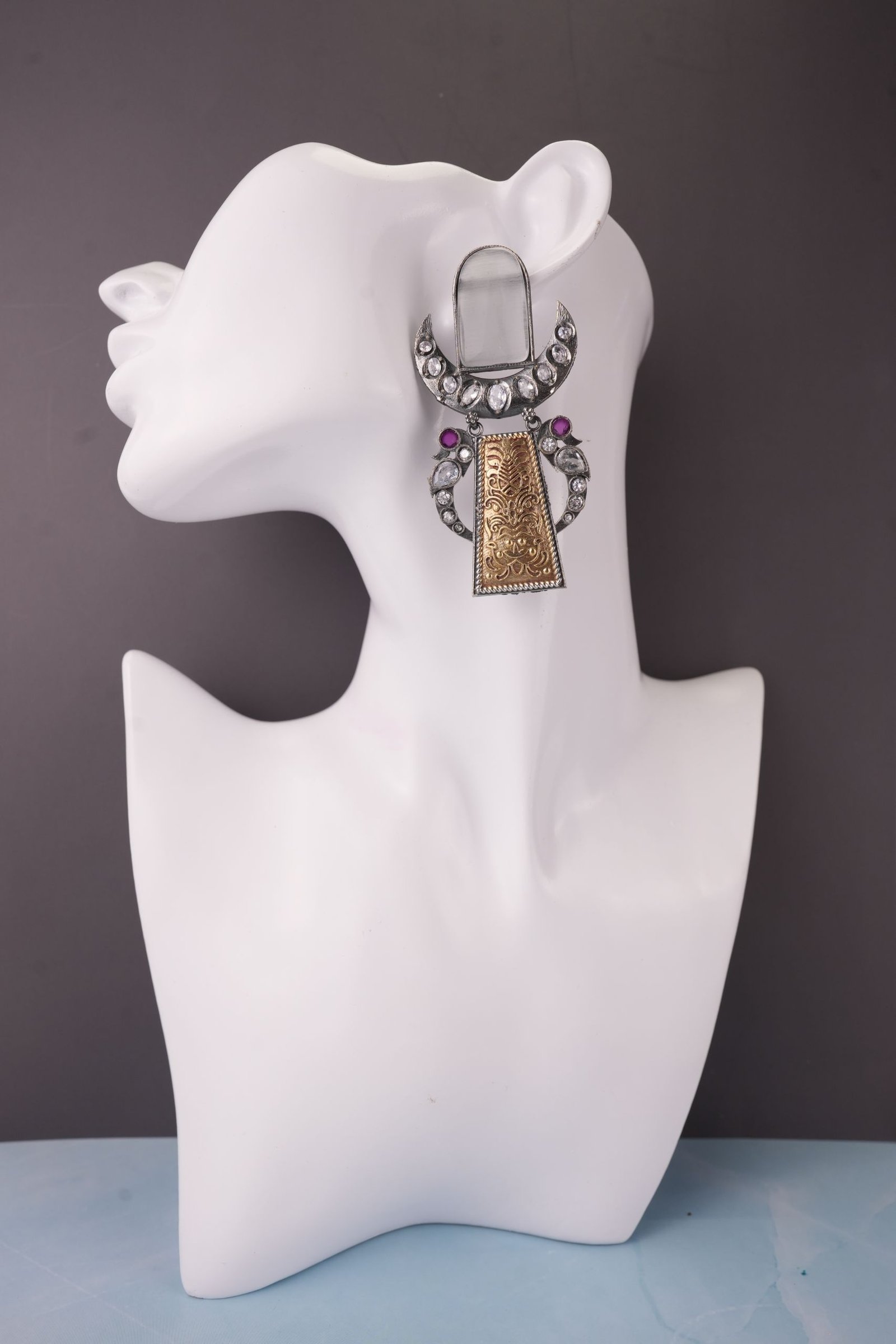 Beautiful TWO TONE OXIDISESD EARRINGS