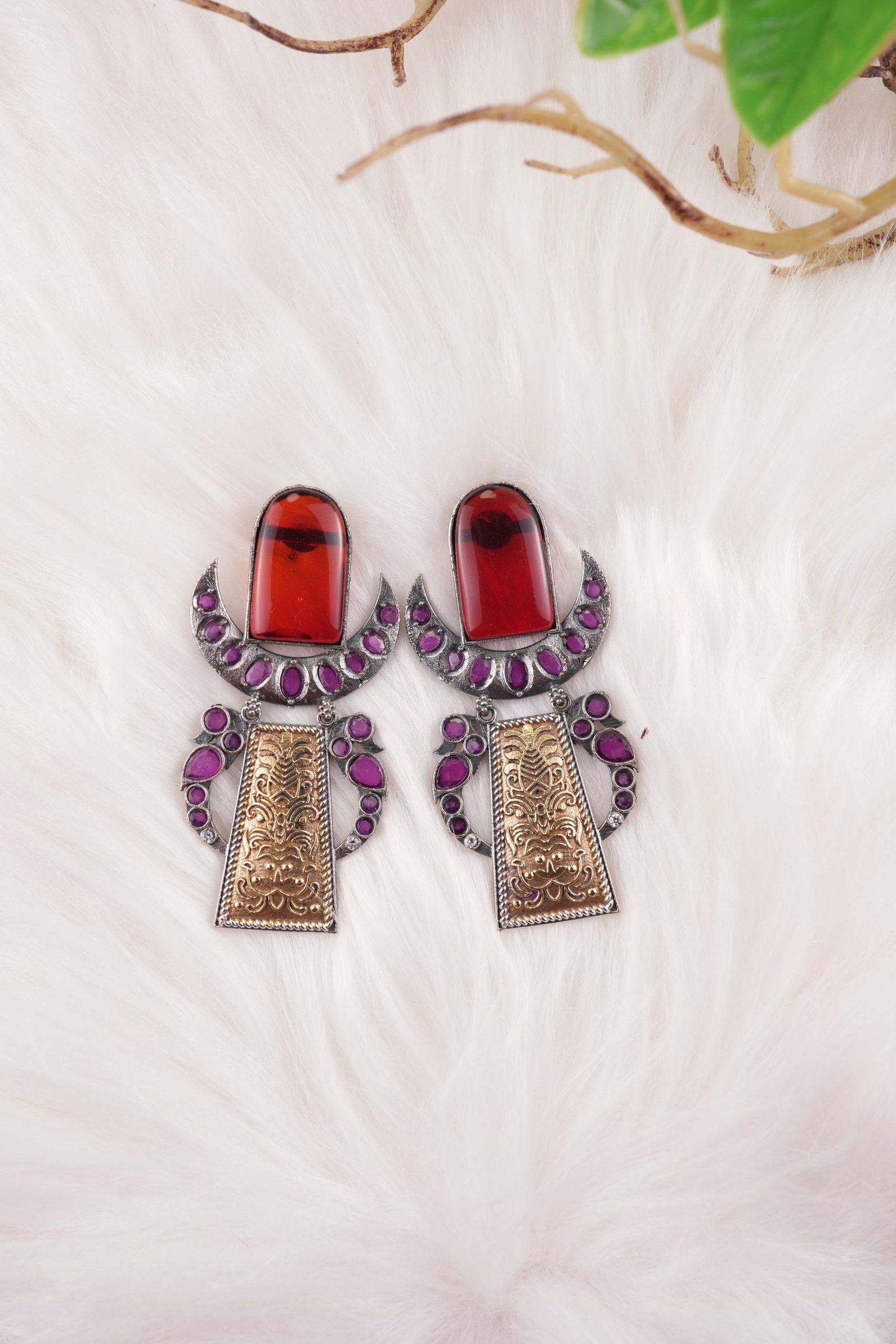 Beautiful TWO TONE OXIDISESD EARRINGS