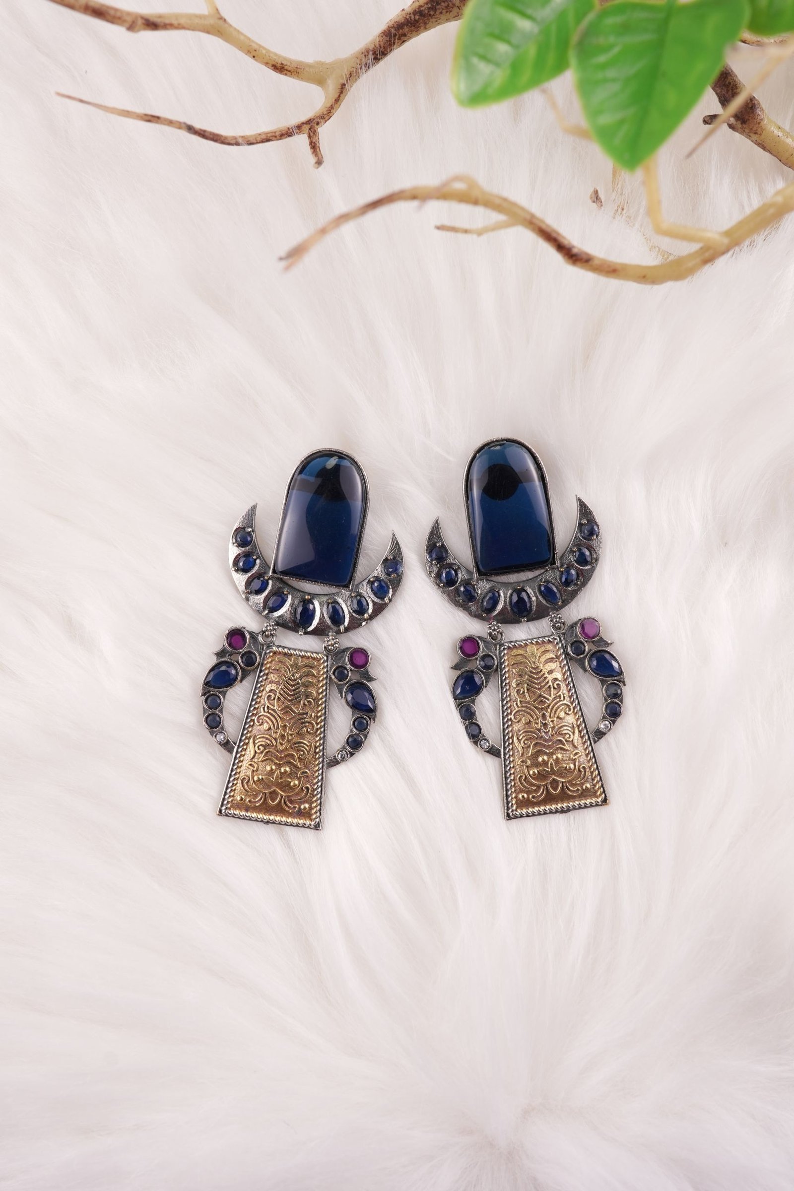 Beautiful TWO TONE OXIDISESD EARRINGS