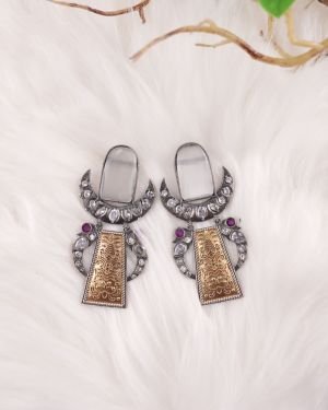 Beautiful TWO TONE OXIDISESD EARRINGS