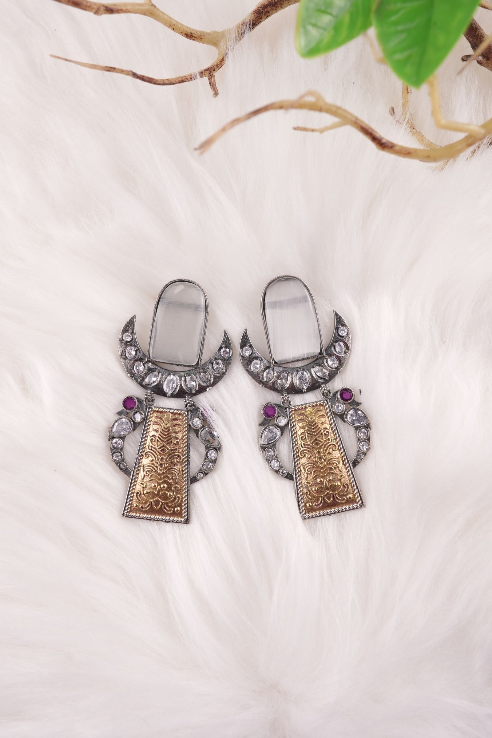 Beautiful TWO TONE OXIDISESD EARRINGS