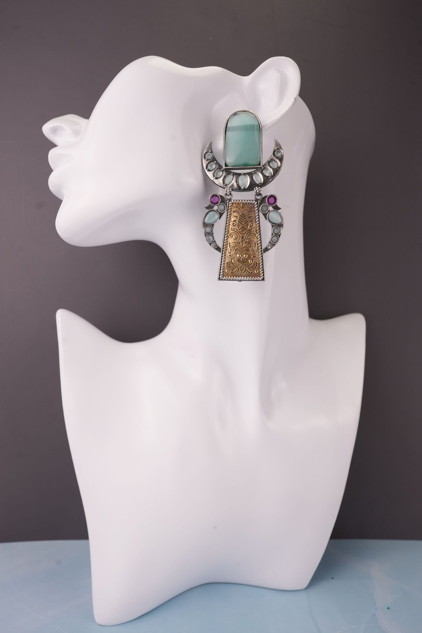 Beautiful TWO TONE OXIDISESD EARRINGS