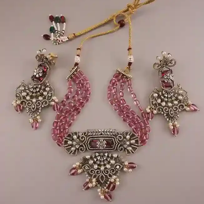 Menakari kundan Choker Set with earrings