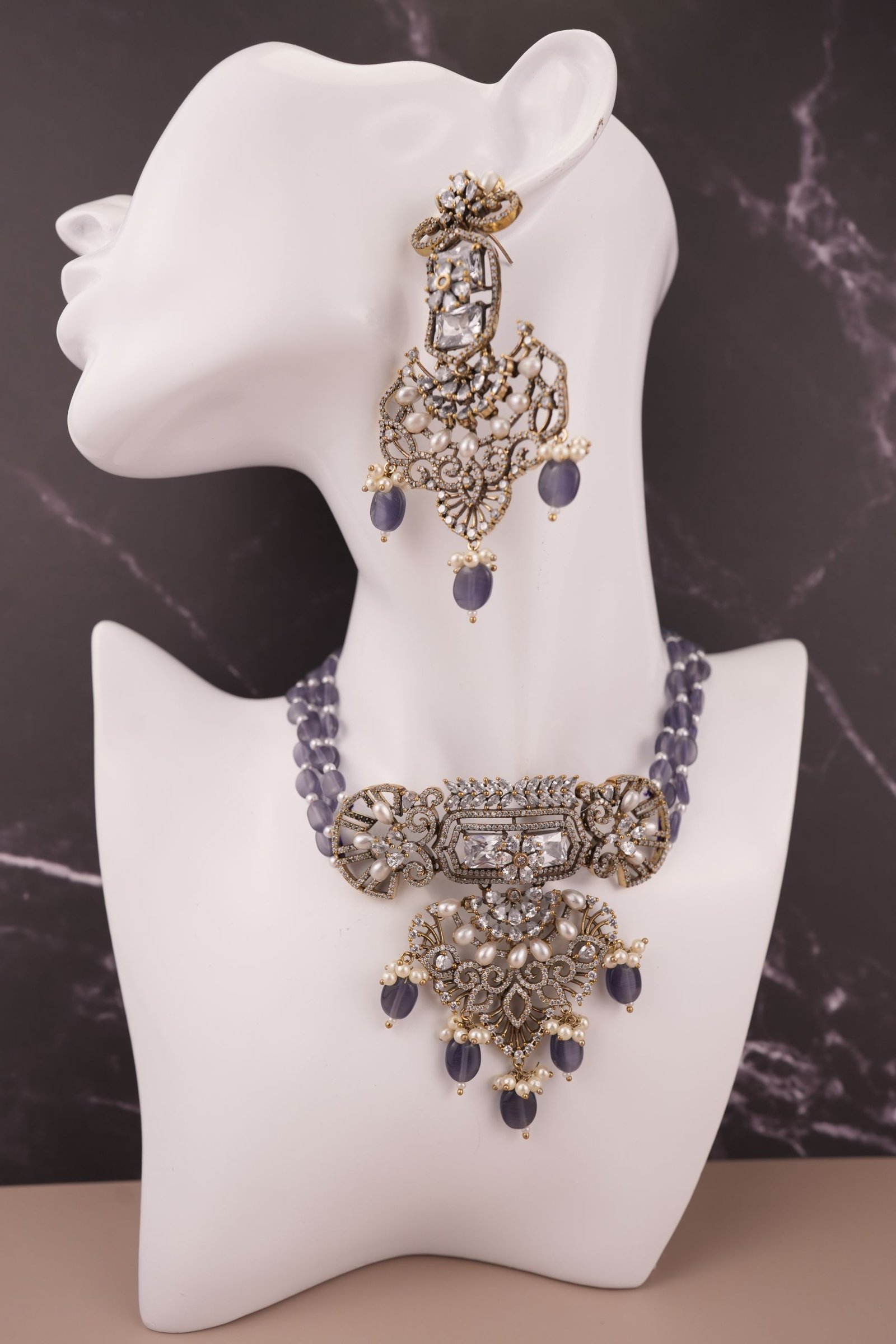 Menakari kundan Choker Set with earrings