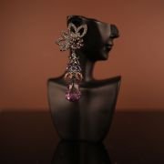Olivia stone earrings-Dual tone