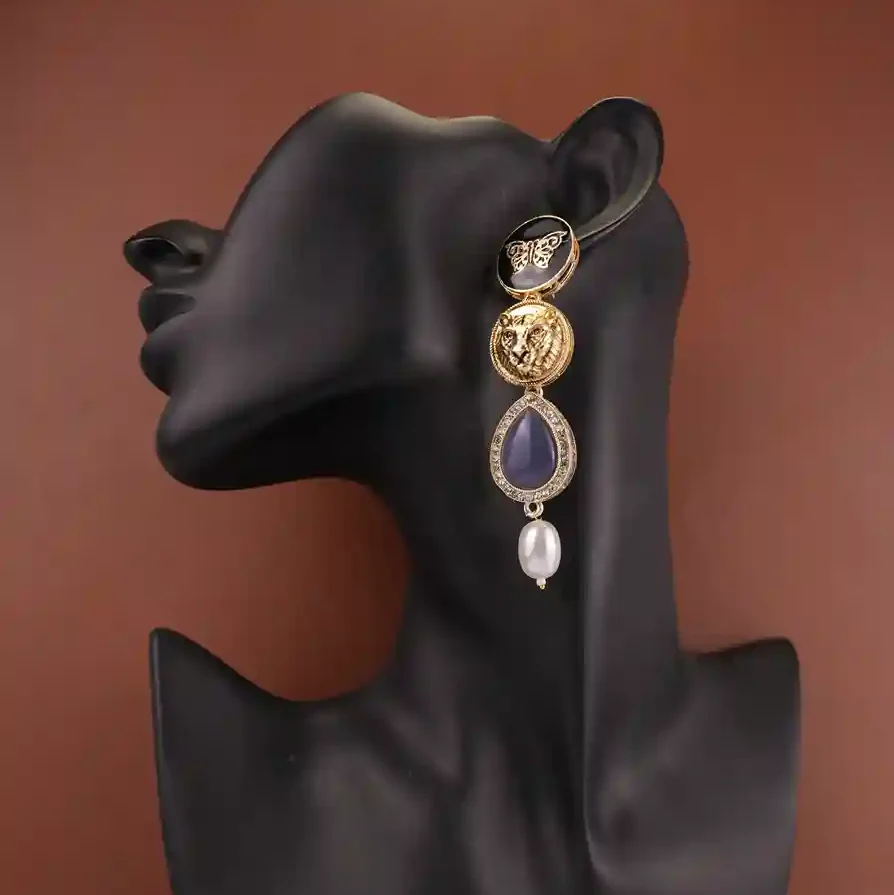 Sabyasachi Inspired  Butterfly Embellished  Drop Earrings