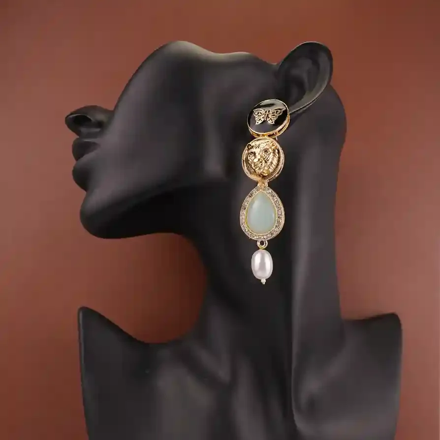 Sabyasachi Inspired  Butterfly Embellished  Drop Earrings