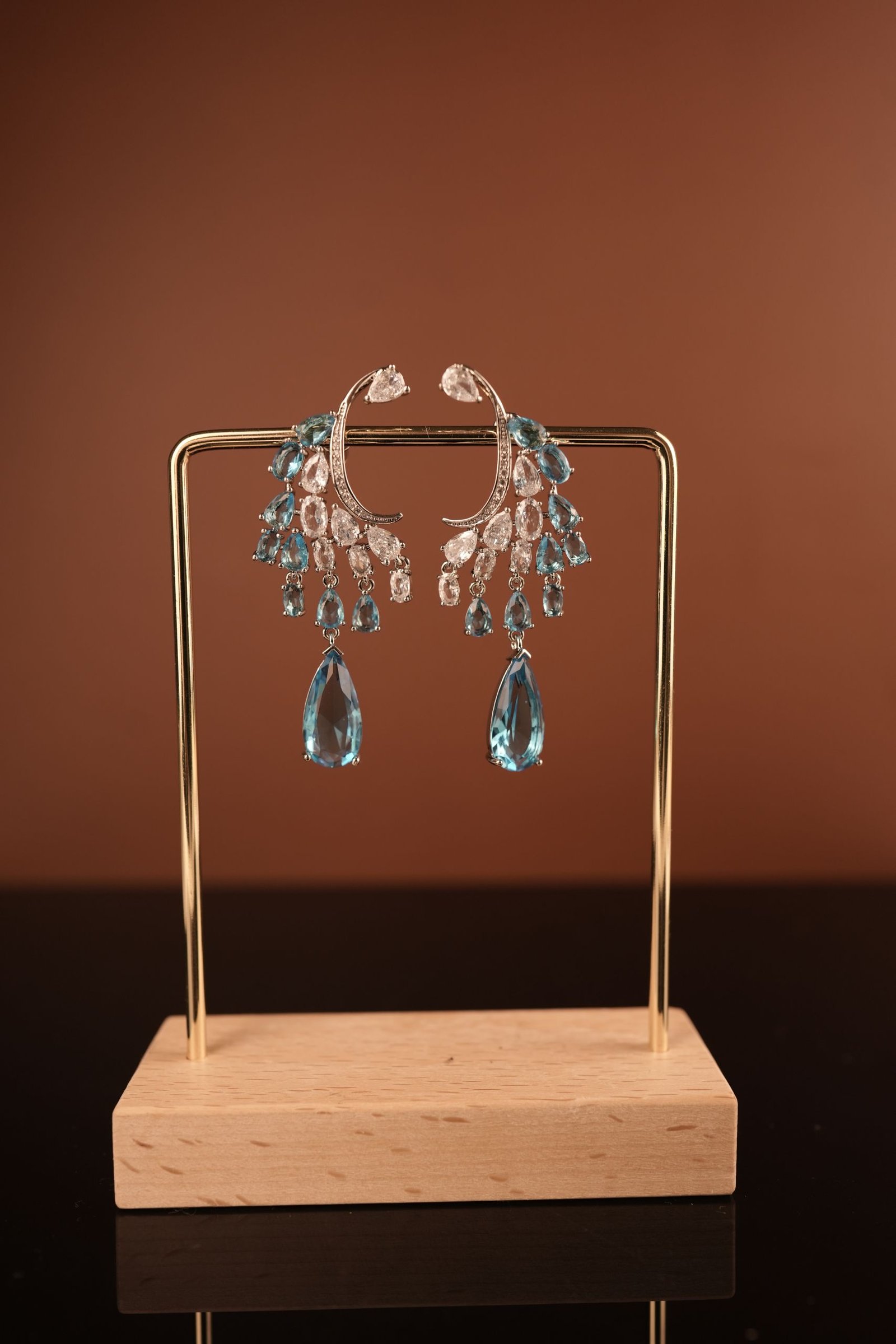 Claire ear drops- Blue and white stone