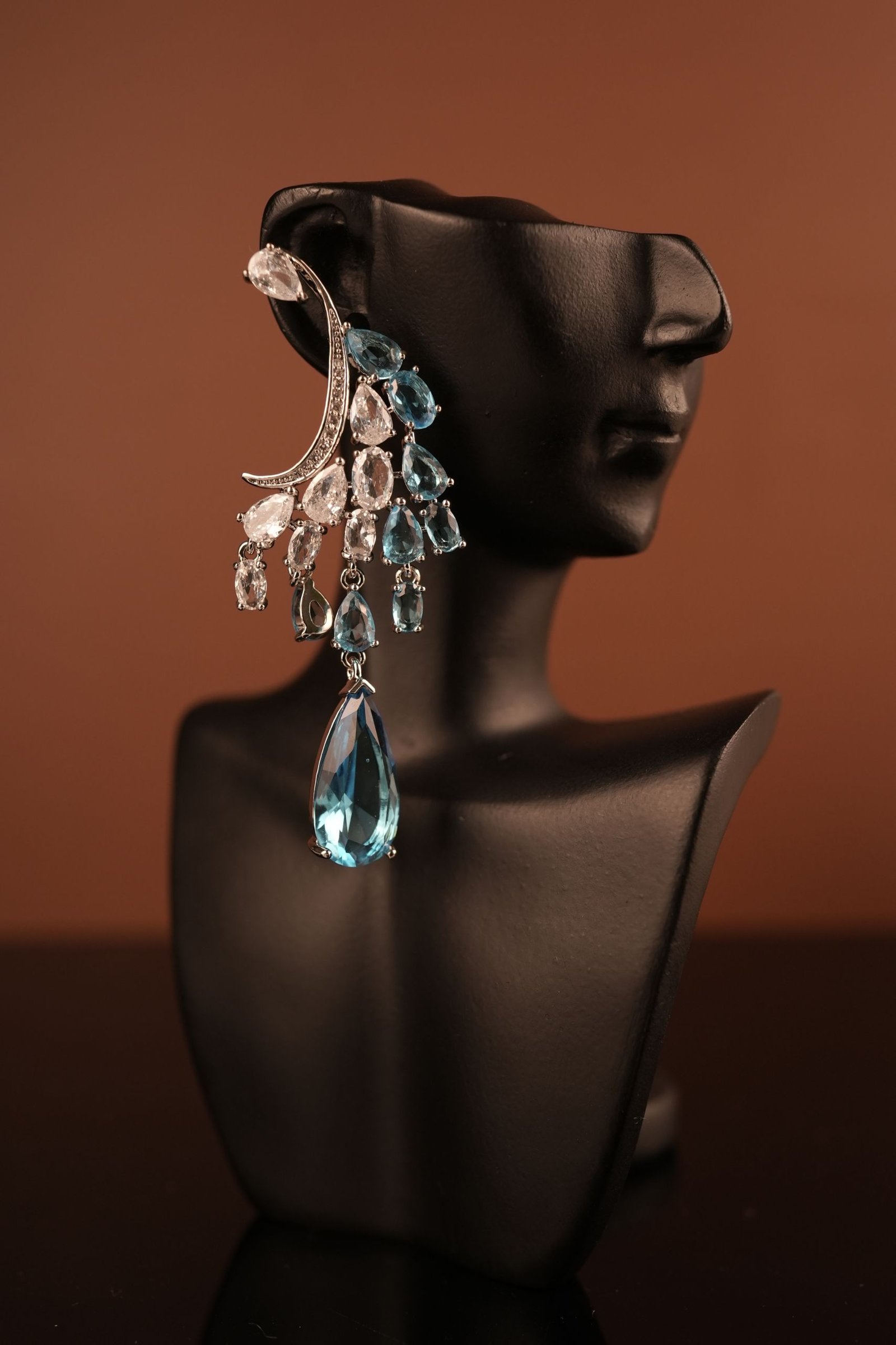 Claire ear drops- Blue and white stone