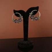 Amber Circle Earrings-Blue