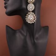 Kundan Long Drop Earring
