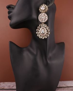 Kundan Long Drop Earring