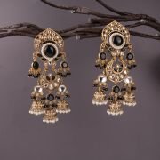 Elegant  Multi Jhumki Kundan Earrings