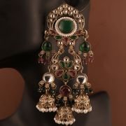 Elegant  Multi Jhumki Kundan Earrings