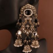 Elegant  Multi Jhumki Kundan Earrings