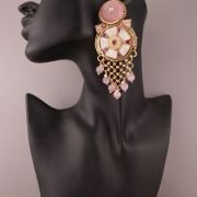 Polki Chandbalis with pearl earring