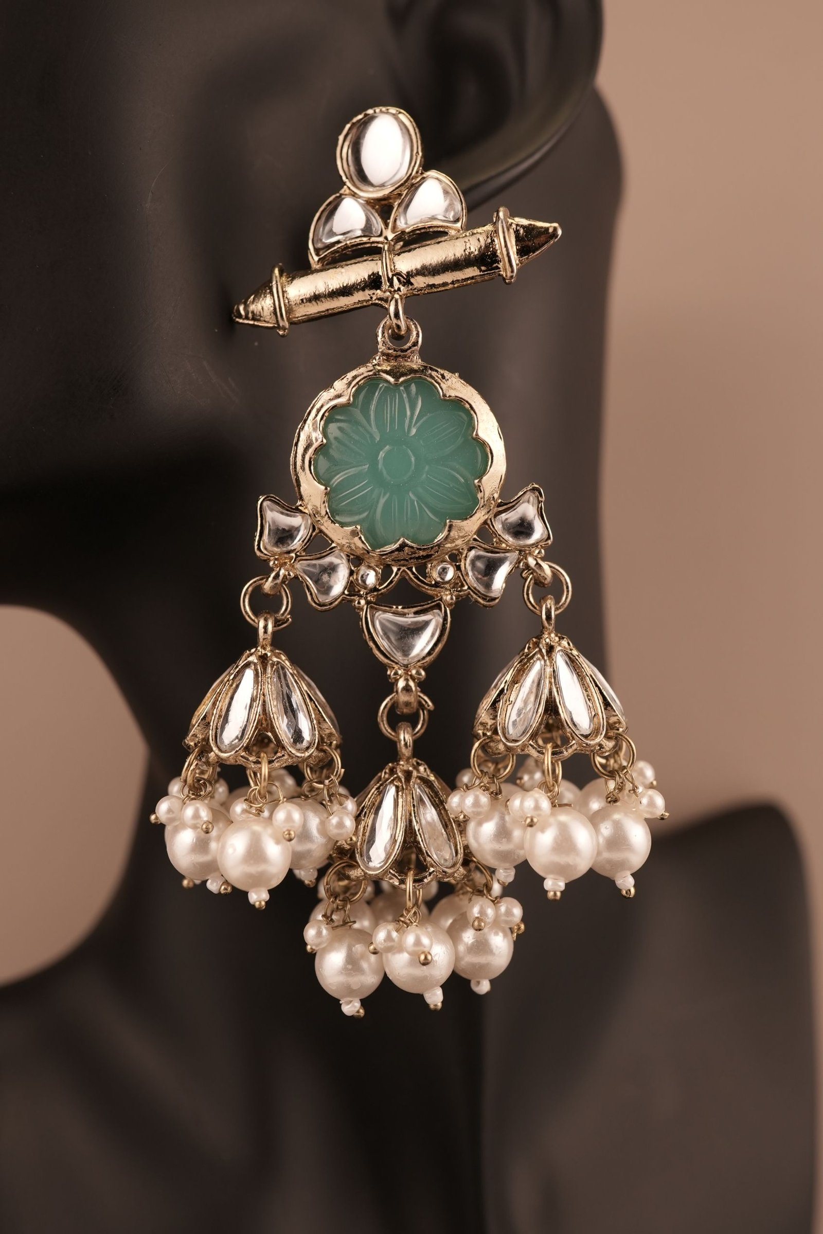 Tri Jhumka (Light green)
