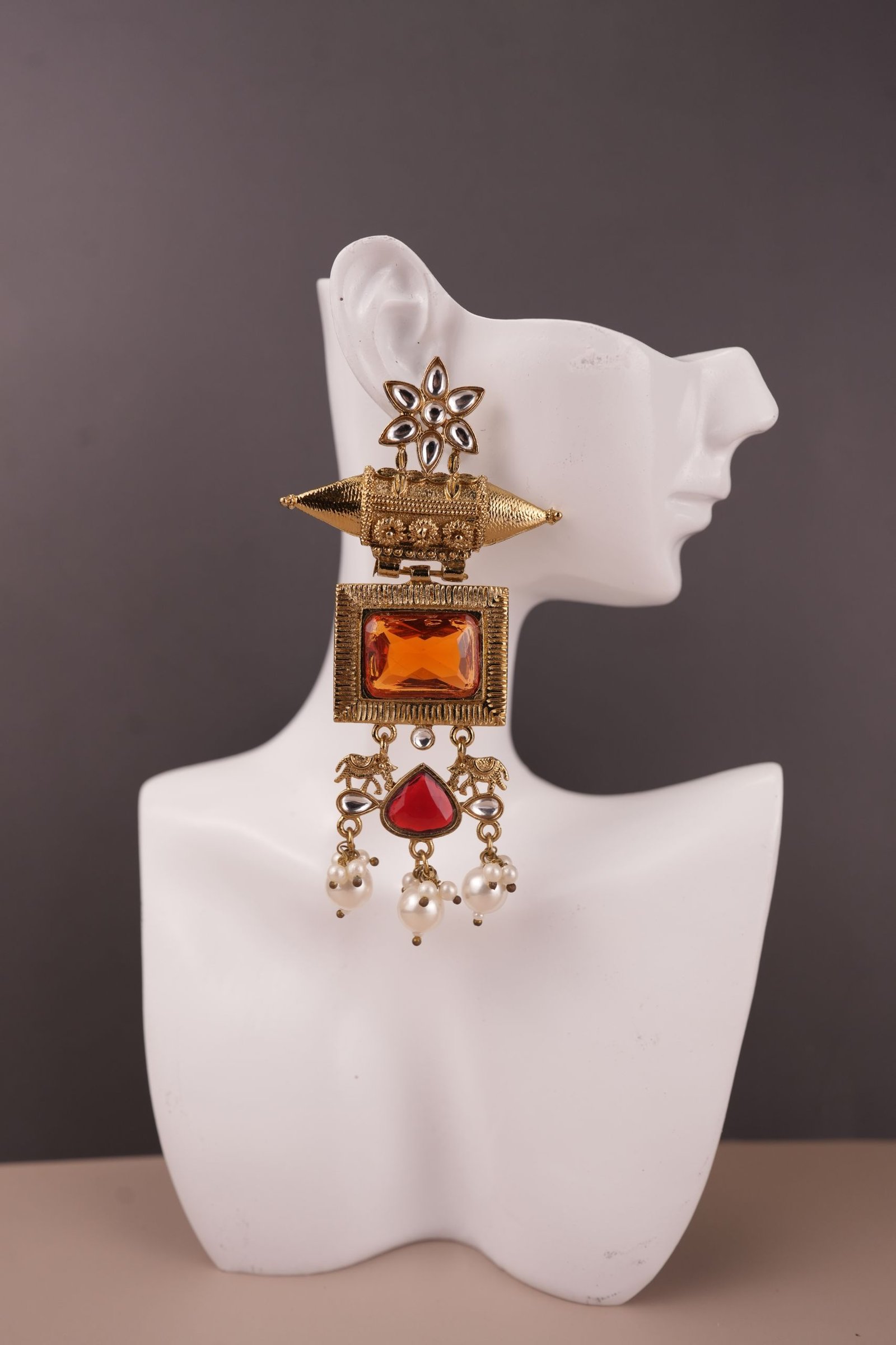 Jagriti pearls kunda earrings