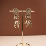 Anitque Golden colour elephant design dangle earring
