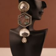 Ahana Earrings (Purple Multi stone)