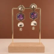 Ahana Earrings (Purple Multi stone)