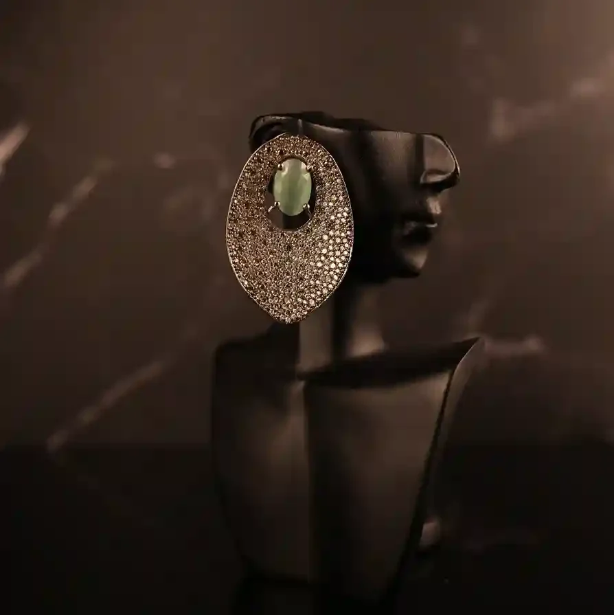 Rodium Sapphire Diamond stud
