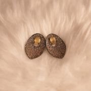 Rodium Sapphire Diamond stud