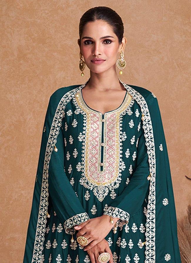 Flory gold Chinon Ghagra suit