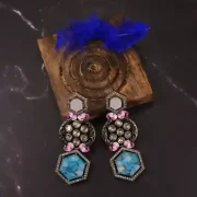 Mahi Kundan earrings-Black