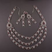 American Diamond-Studded Necklace & Earrings