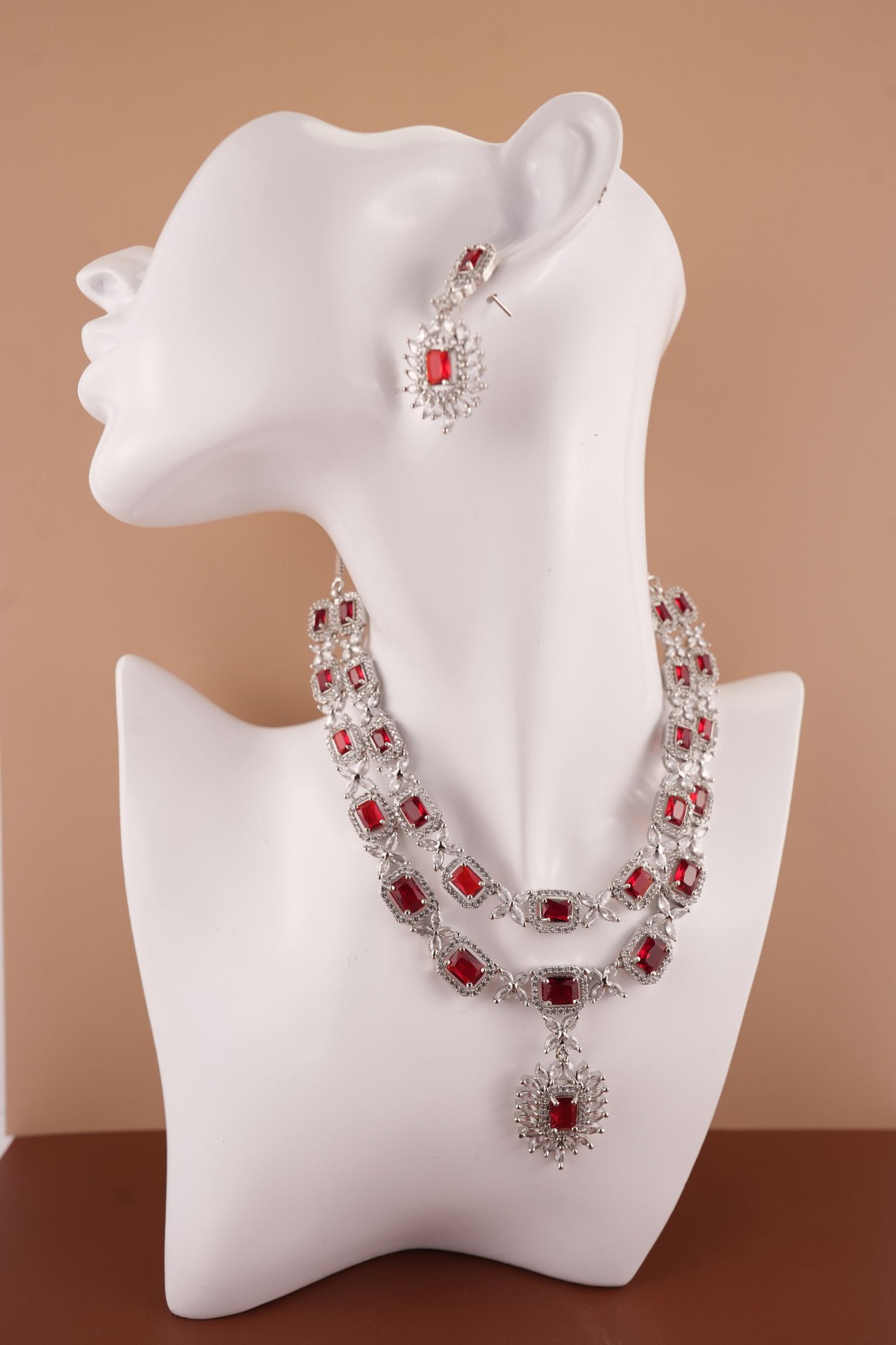 Cubic zirconia emerald necklace, Long Necklacs