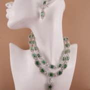 Cubic zirconia emerald necklace, Long Necklacs