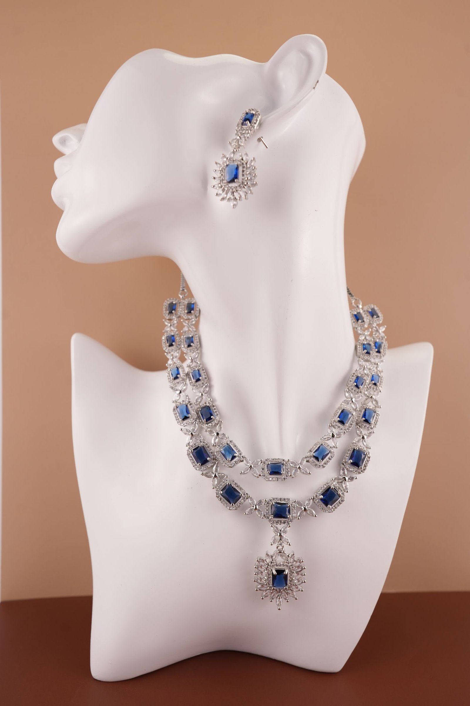 Cubic zirconia emerald necklace, Long Necklacs