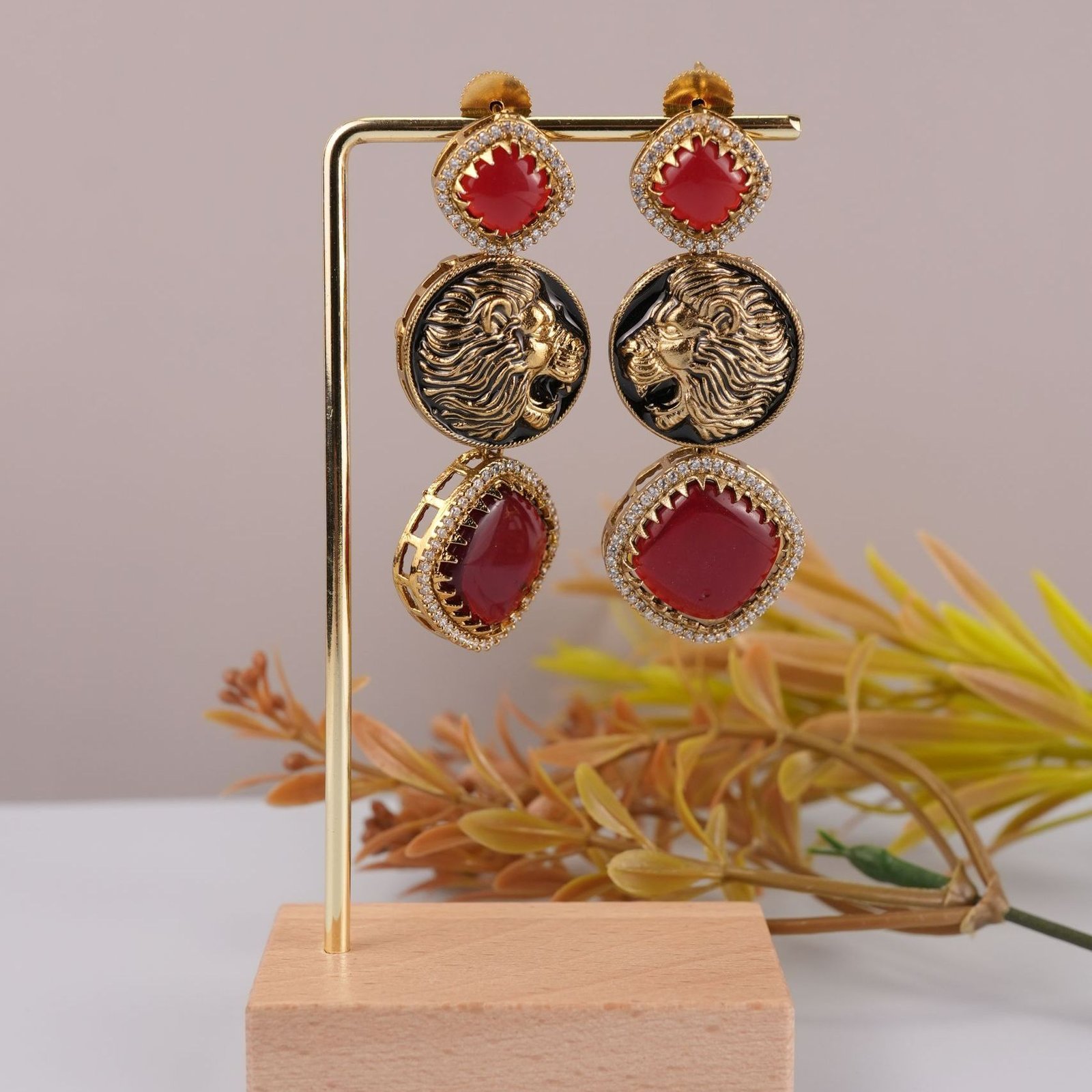 Sabyasachi inspired gold plated brass drop earring –