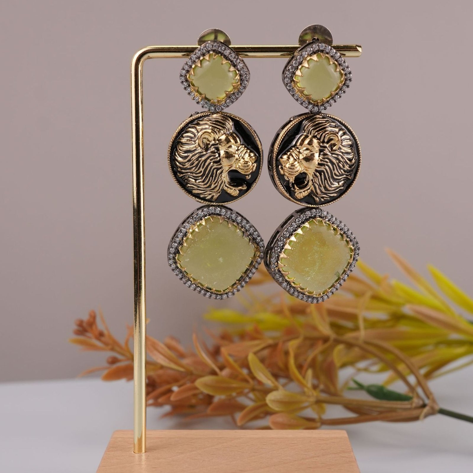 Sabyasachi inspired gold plated brass drop earring –