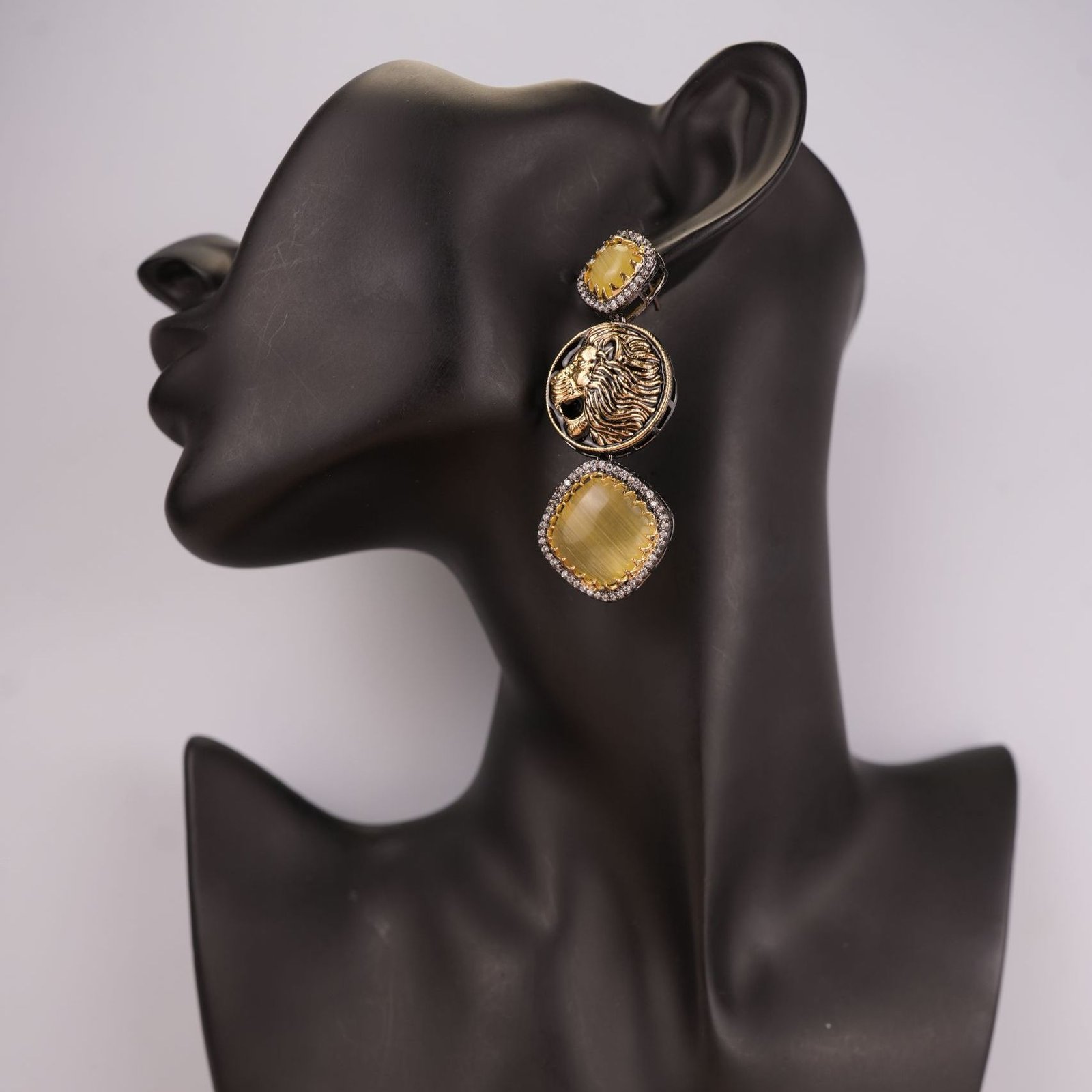 Sabyasachi inspired gold plated brass drop earring –