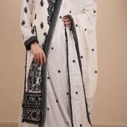 Amri White Lucknowi print dress(Free size S to 2XL)