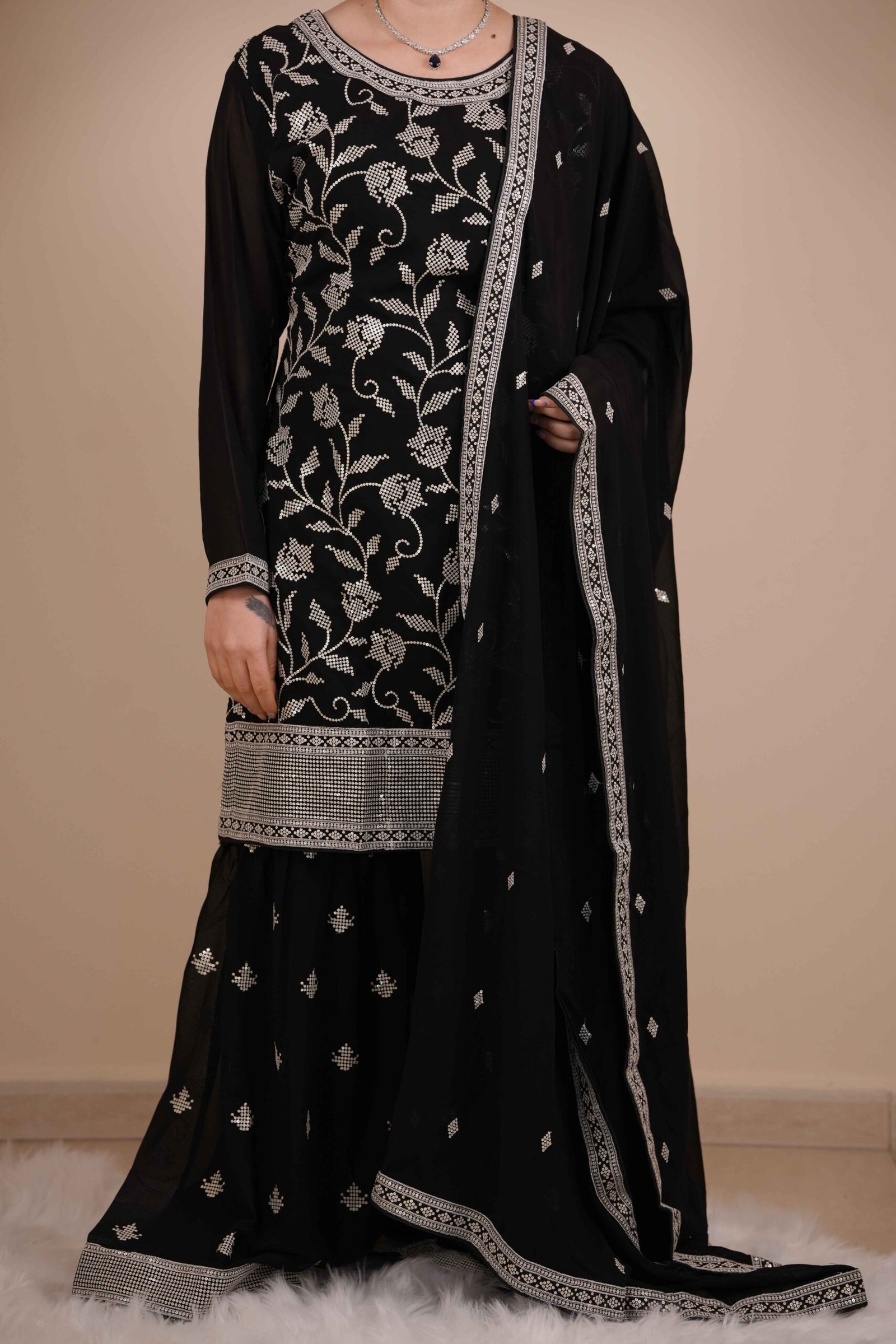 Heer Black Dress- Free Size S to 2XL