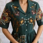 Embroidered Boho Bloom Midi Dress